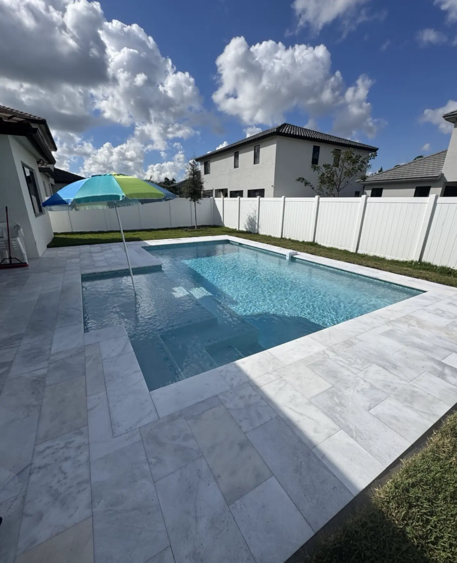 Luxury marble pool deck